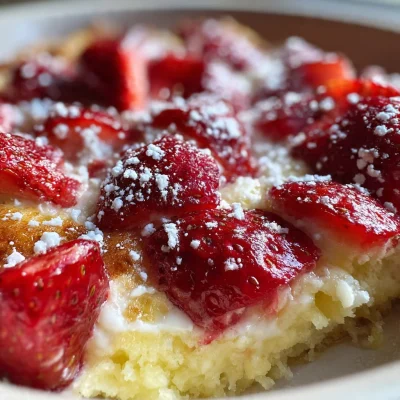 Easy Strawberry Cheesecake Dump Cake