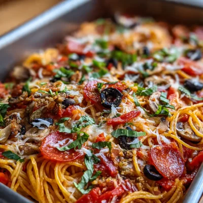 Loaded Pizza Spaghetti Bake