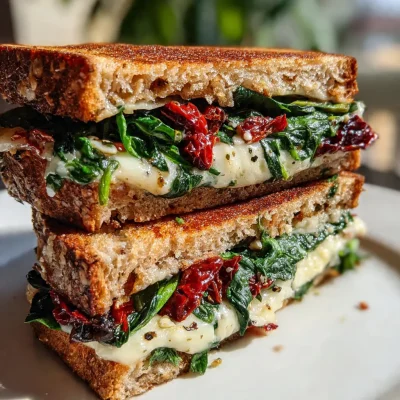 Mediterranean Spinach Grilled Cheese