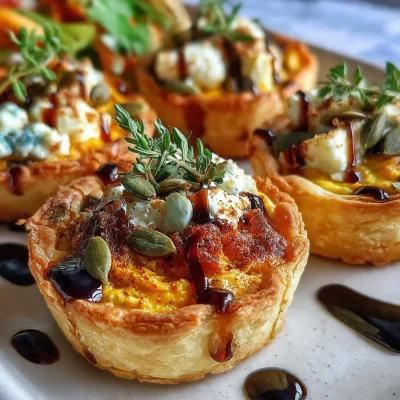 Mini Pumpkin Goat Cheese Tartlets