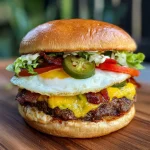 Hangover Burger Egg Bacon Jalapeno