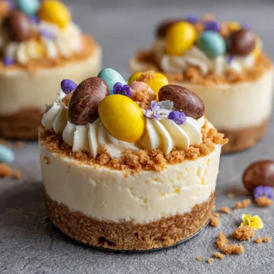 No Bake Mini Egg Cheesecake