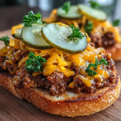 Cheesy Sloppy Joe Toast